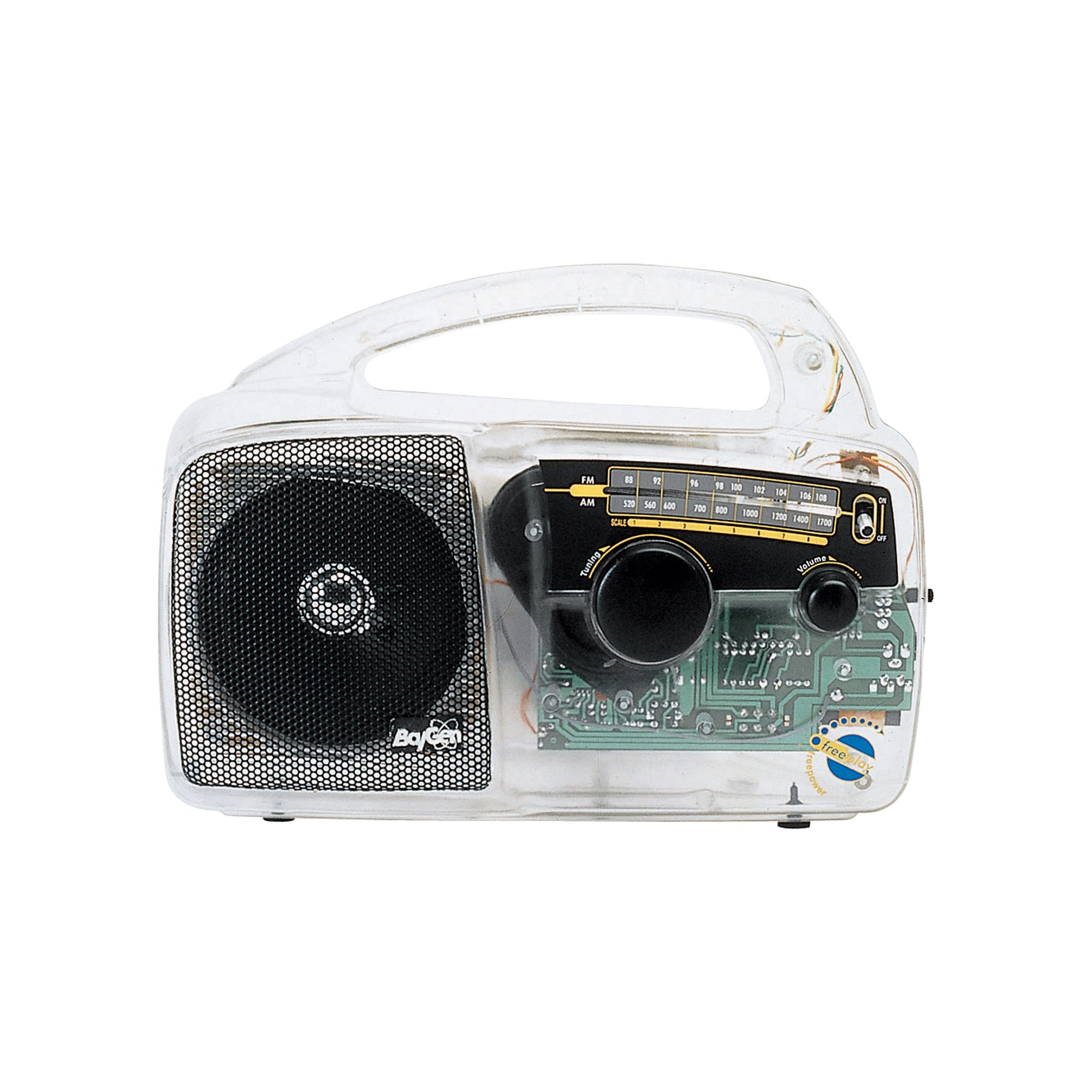 Clear Case Self-Powered AM-FM Freeplay Radio with Solar Panel